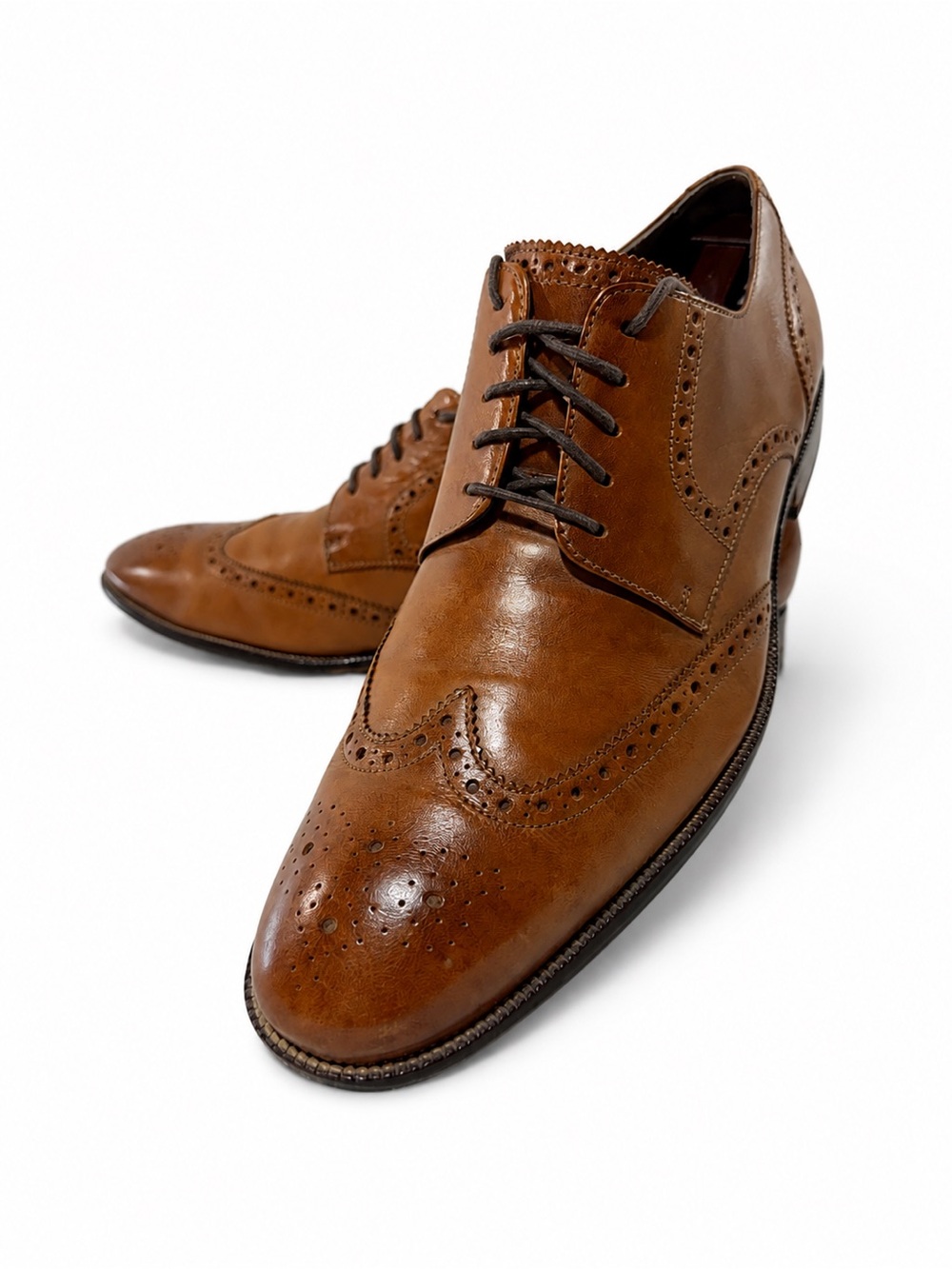 Cole Haan Men’s Wingtip Oxford Dress Shoes Brown Leather Brogue Size 11.5